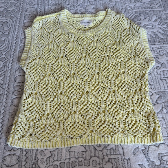 Lucky Brand Tops - Lucky Brand Women's Crochet Sweater faded yellow color